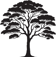 Black and white tree silhouette design