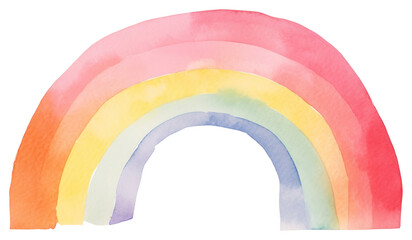 Obraz premium PNG Vibrant watercolor rainbow illustration