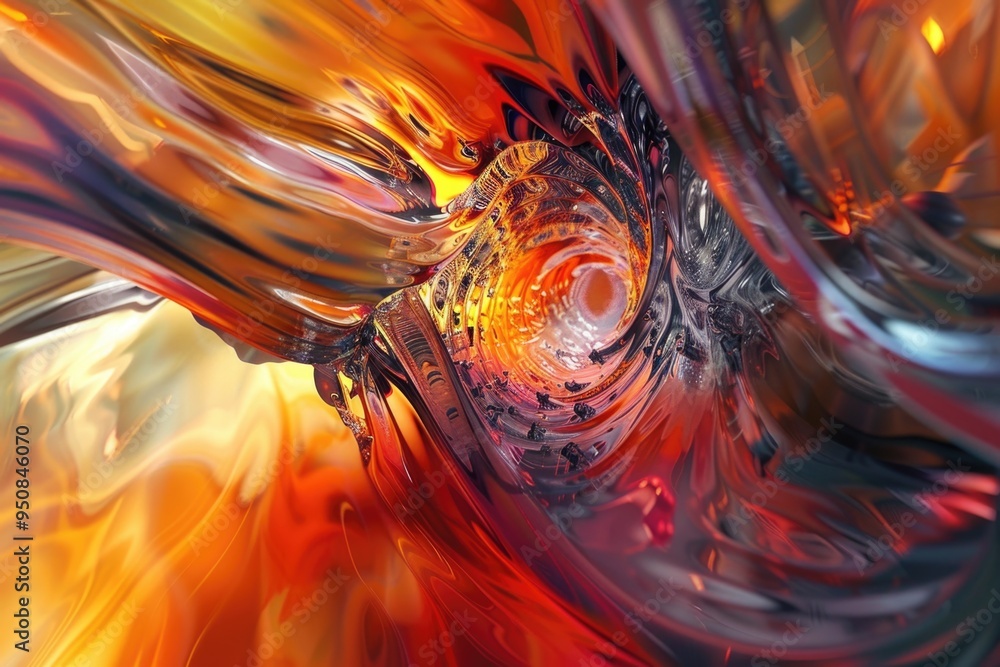 Poster digital artwork featuring intricate spiral pattern