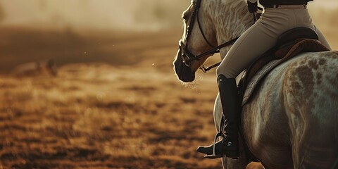 Fototapeta premium Vaulting horse with cossack stirrups back pad and surcingle