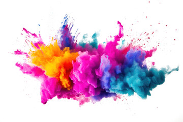 PNG Colorful powder explosion purple white background creativity.