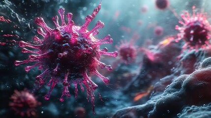 A creative depiction of a germ interacting with the immune system, highlighting the exposure to a contaminant that could lead to a pandemic