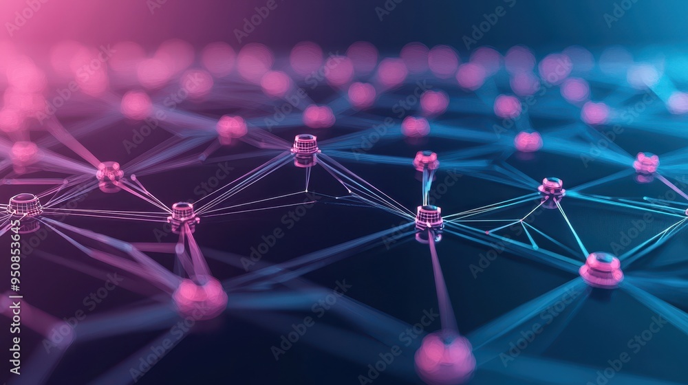 Poster high-resolution telecommunication network, software systems seamlessly integrated, intricate data ex
