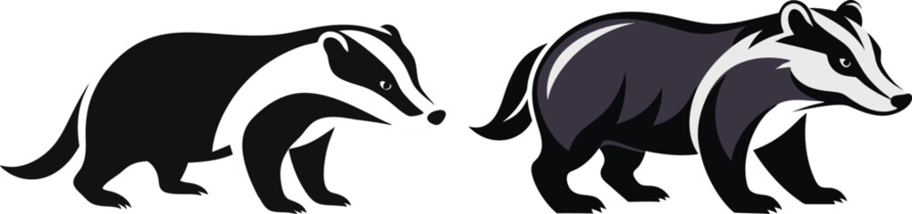 badger silhouette vector illustration 