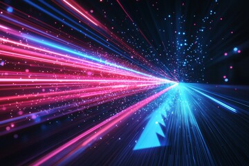 Abstract motion speed glowing effect background created with Generative AI