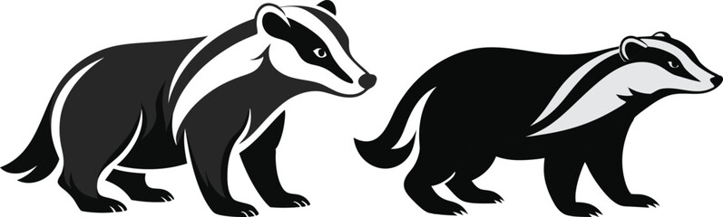 badger silhouette vector illustration 