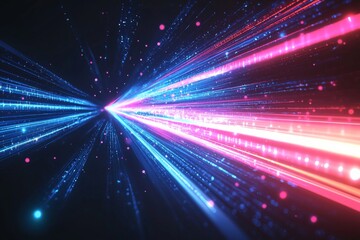 Naklejka premium Abstract motion speed glowing effect background created with Generative AI