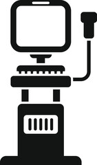 This simple vector icon represents a medical ultrasound machine used for diagnosis