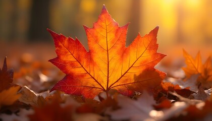 Autumn leaf texture with rich shades of red, orange, and yellow, adding warmth and color to any space.
