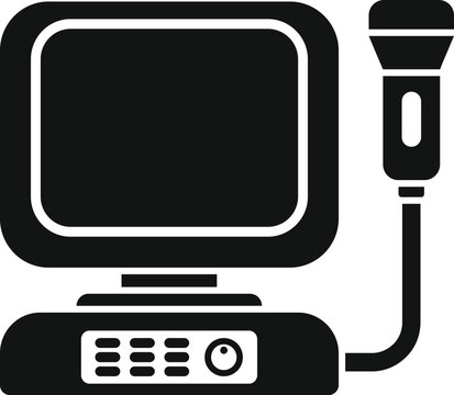 black ultrasound machine with microphone clip art preview