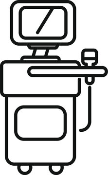 recommend clip art: Line icon of a medical ultrasound machine, commonly used in hospitals and clinics for diagnostic imaging