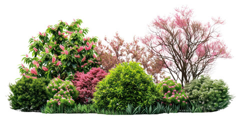 Fototapeta premium PNG Lush garden plants, transparent background