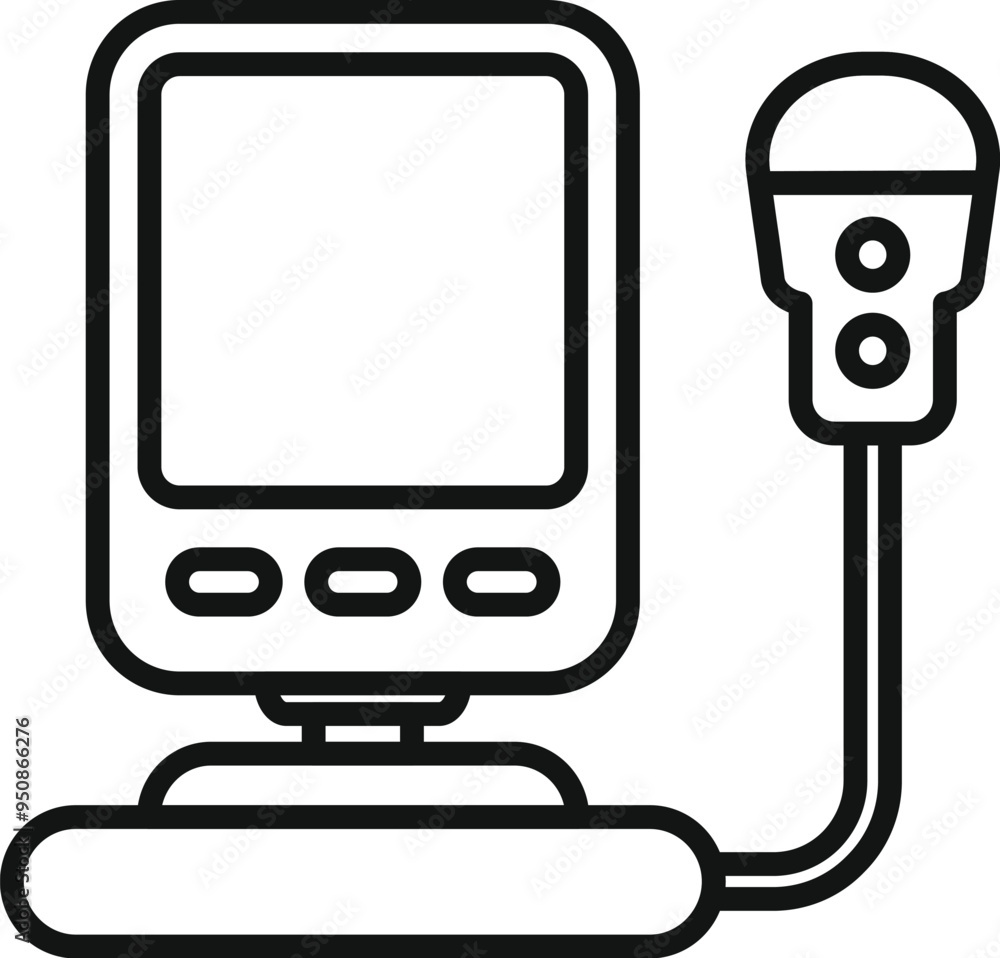 Poster portable ultrasound machine displaying medical scan results on its screen, revolutionizing healthcar