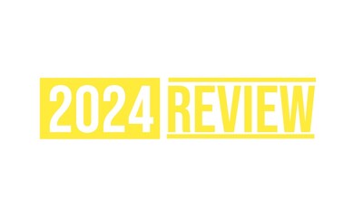 2024 year review isolated on white background. Creative design. 