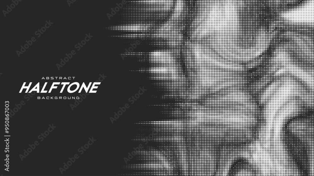 Poster abstract vector torn monochrome halftone background. scrathed dotted texture element.