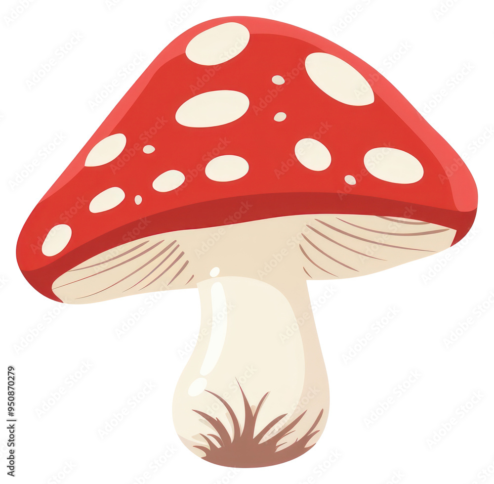 Poster PNG Red mushroom chandelier amanita fungus.