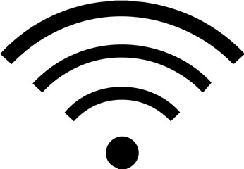 와이파이 신호를 상징하는 흑백 아이콘 이미지