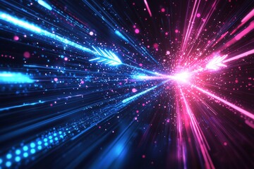 Abstract motion speed glowing effect background created with Generative AI