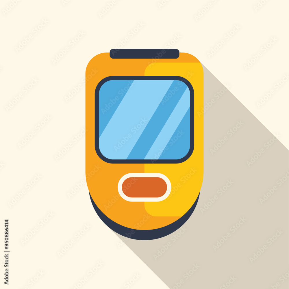Poster minimalist vector illustration of a modern high speed train showing front view with windshield and h