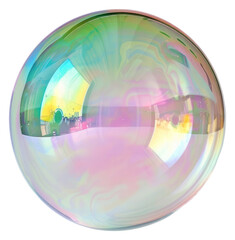 Fototapeta premium PNG Colorful reflective soap bubble