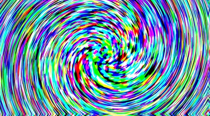 A colorful swirl of colors that is very abstract. The colors are bright and vibrant, and the swirl is very dynamic and energetic. The image has a sense of movement and energy