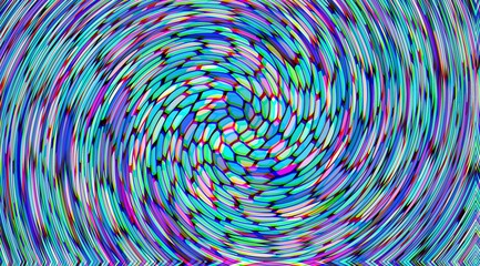 A colorful spiral with many different colors. The colors are bright and vibrant, creating a sense of energy and movement. The spiral appears to be a work of abstract art
