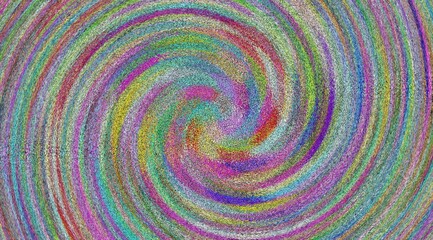 A colorful swirl of dots and lines. The colors are bright and vibrant, creating a sense of energy and movement. The image is abstract and open to interpretation