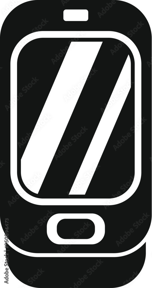 Poster smartphone with blank screen display showing reflections icon. simple illustration of smartphone wit