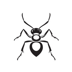 Fototapeta premium Ant in cartoon, doodle style . Image for t-shirt, web, mobile apps and ui. Isolated 2d vector illustration in logo, icon, sketch style, Eps 10, black and white. AI Generative