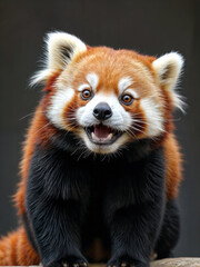 a playful red panda