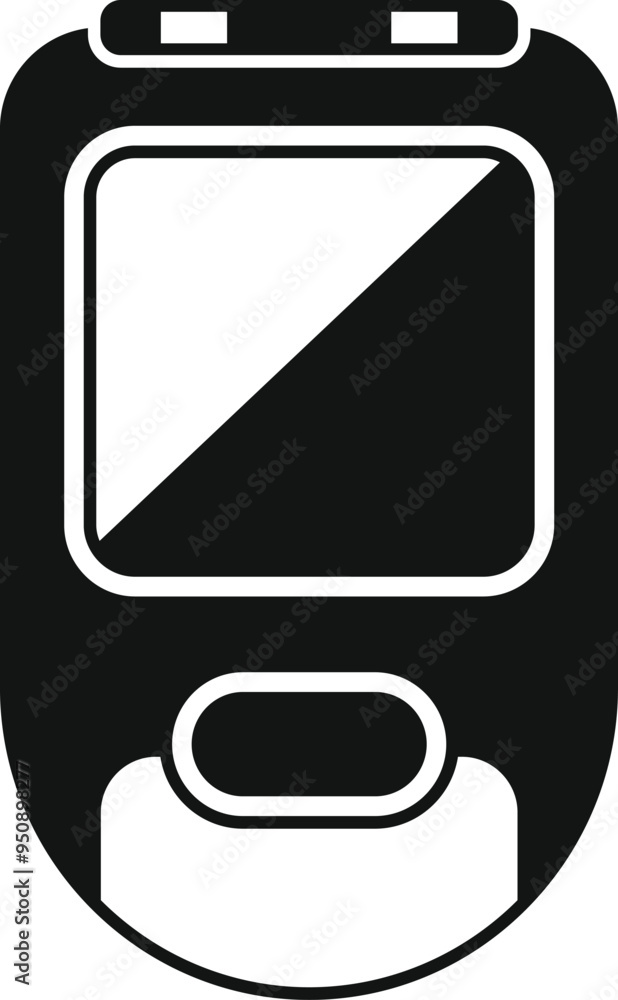 Poster glucometer showing blood glucose level icon in simple style on a white background