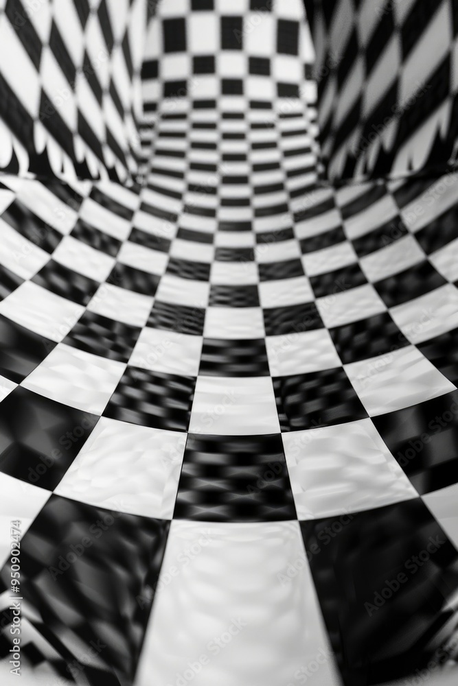 Aufkleber A classic checkered floor pattern in a simple black and white design