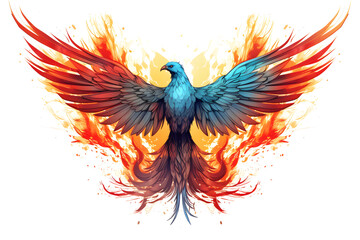 vintage style illustrated phoenix, mystical phoenix