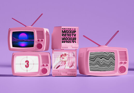 Retro TV Set Mockup