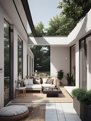 Outdoor lounge with furniture