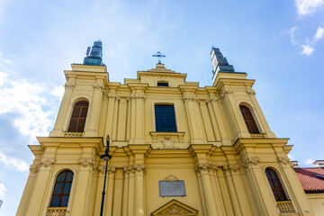 Roman Catholic Church of St Francis iin the center of Old town Warsaw, July 20, 2024..