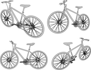 Vector sketch illustration silhouette design image of racing bike for championship race 