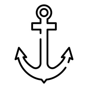 recommend clip art: Anchor black line icon