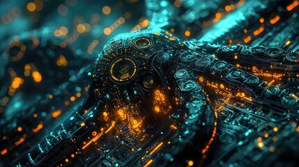 Intricate Mechanical Marvel: Exploring the Depths of a Futuristic Technological Landscape