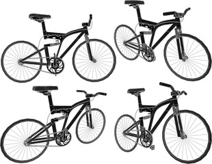 Vector sketch illustration silhouette design image of sport racing bike for race 