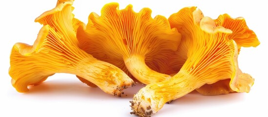 Yellow Forest Chanterelle Isolated On White Background