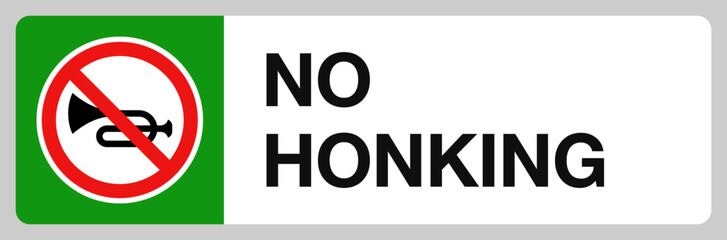 No Honking Public Sign Vector