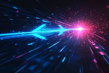 Abstract motion speed glowing effect background created with Generative AI