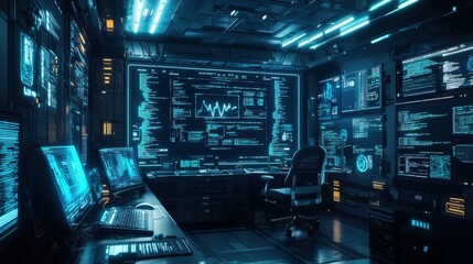 Futuristic Command Center: Navigating the Digital Frontier