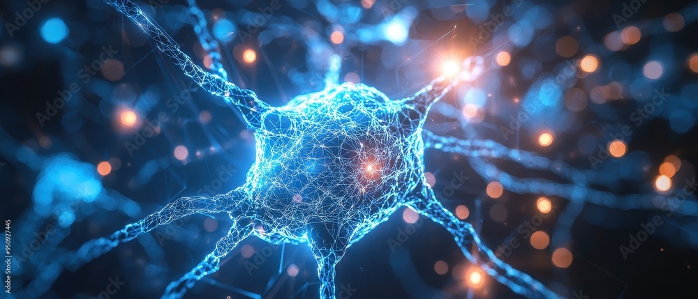 Poster captivating neural network connections illuminating the mind's complexity