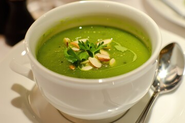 Almond green soup starter