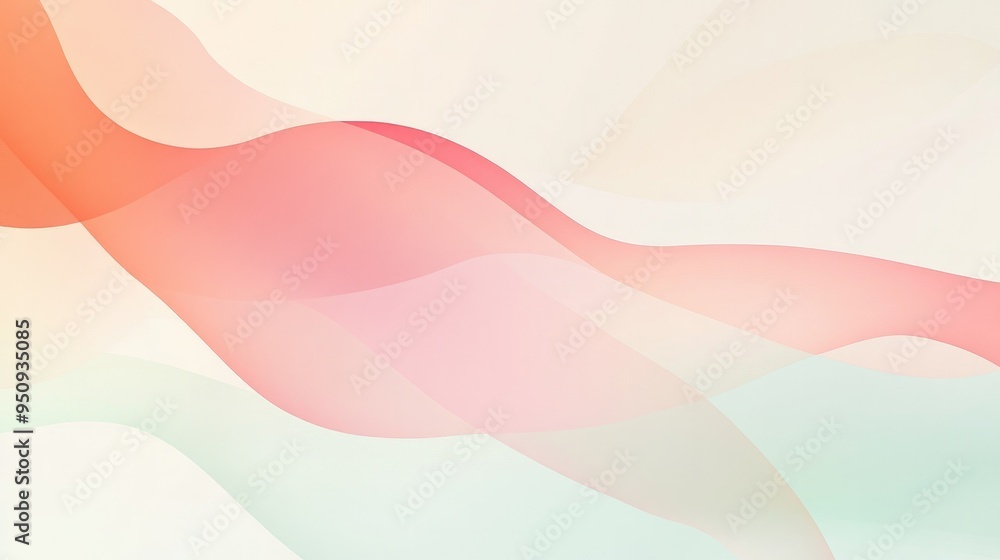 Aufkleber a minimalist abstract background with soft, pastel-colored shapes and lines, creating a calm visual 