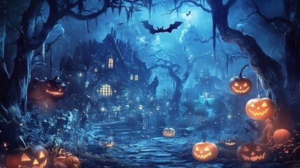 Obraz premium happy halloween background 