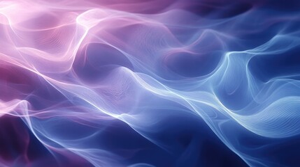 Fototapeta premium Abstract fog waves, symbolizing the start of life, rhythmically rising on a futuristic fractal background, 3D rendering, creating a captivating scene