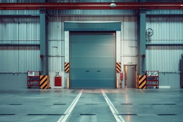 Automated door in warehouse closing